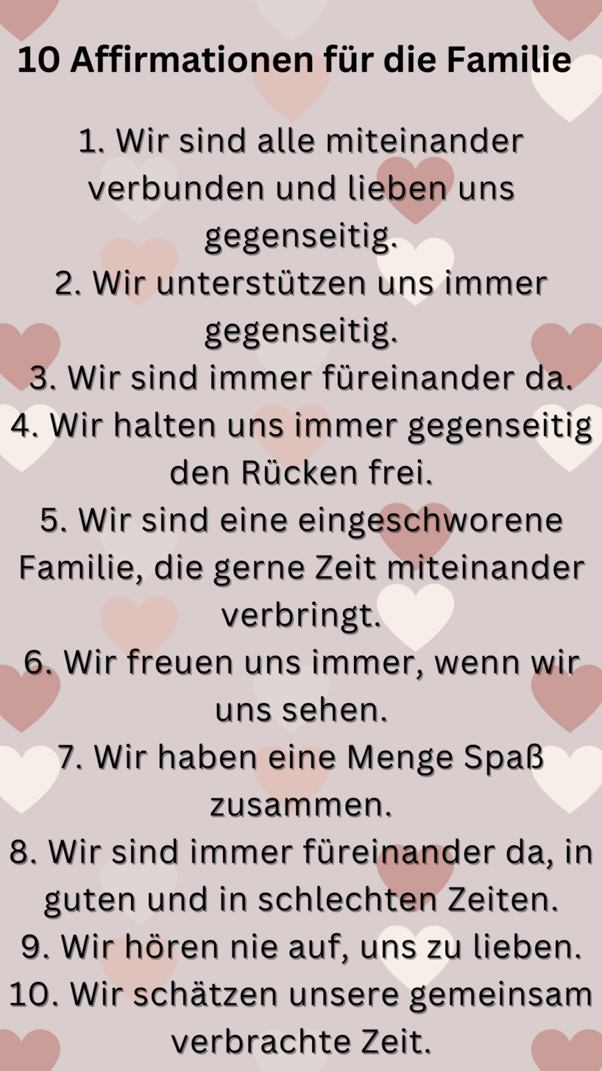 Positive Affirmationen um die Familie zu stärken Affirmationen24.de