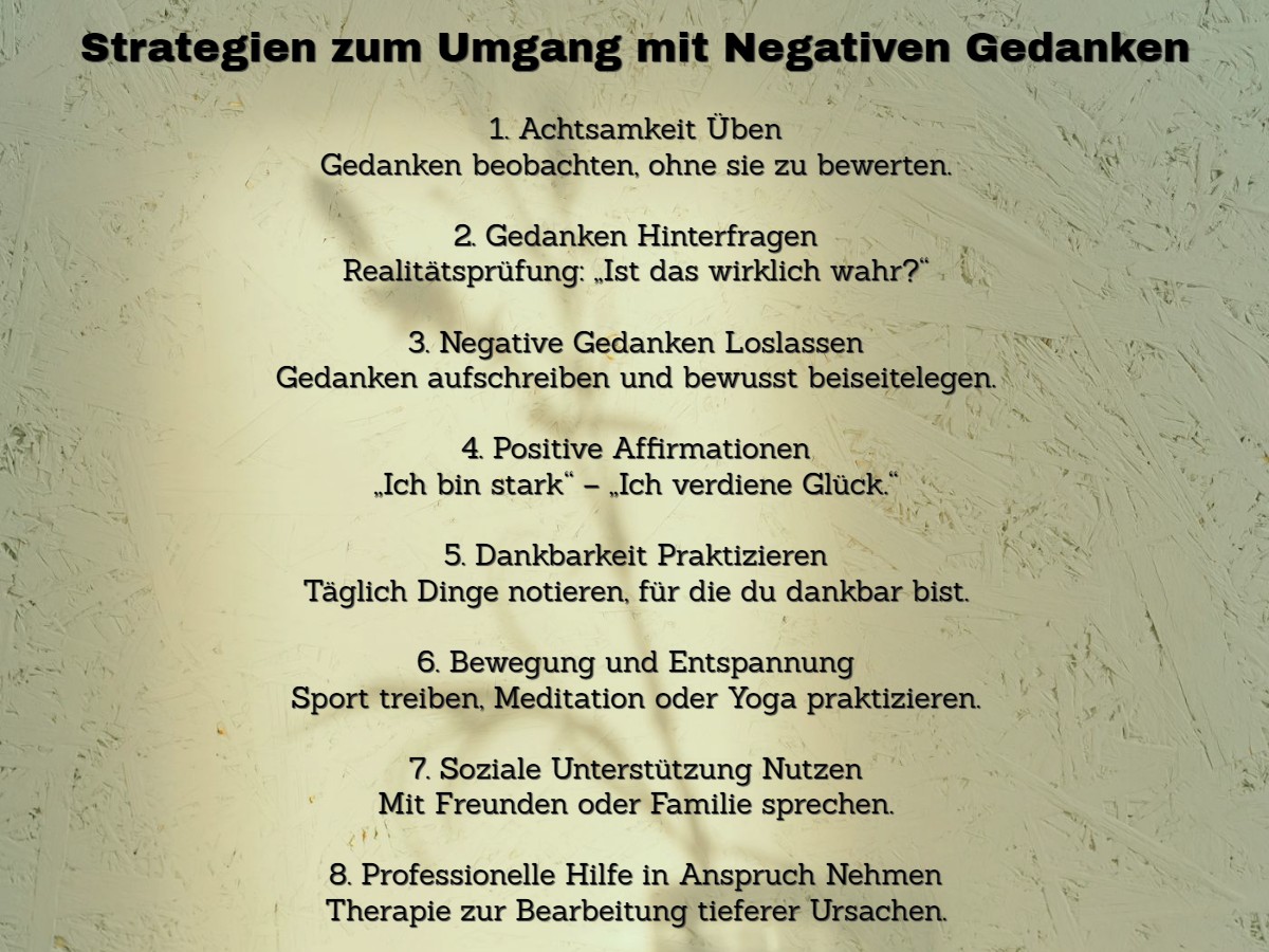 Strategien zum Umgang mit Negativen Gedanken