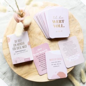 Du bist ein Wunder für diese Welt - Selbstliebekarten für zwischendurch: Kartenset mit 50 Karten zum Thema Selbstliebe | mit Goldfolie veredelt (Affirmationskarten)