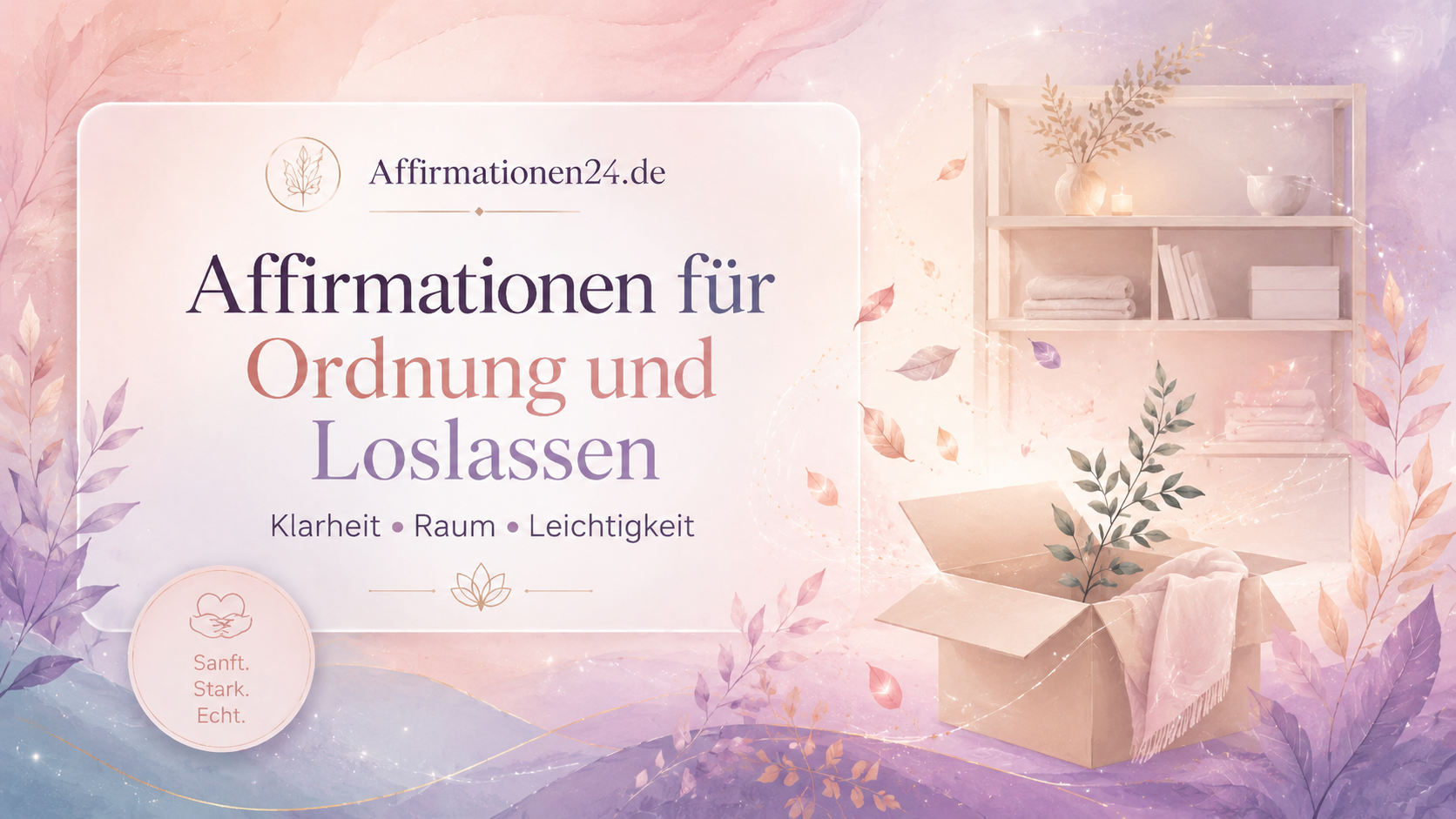 Affirmationen für Ordnung und Loslassen