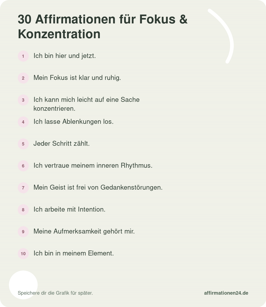 30 Affirmationen für Fokus & Konzentration – kurz & klar