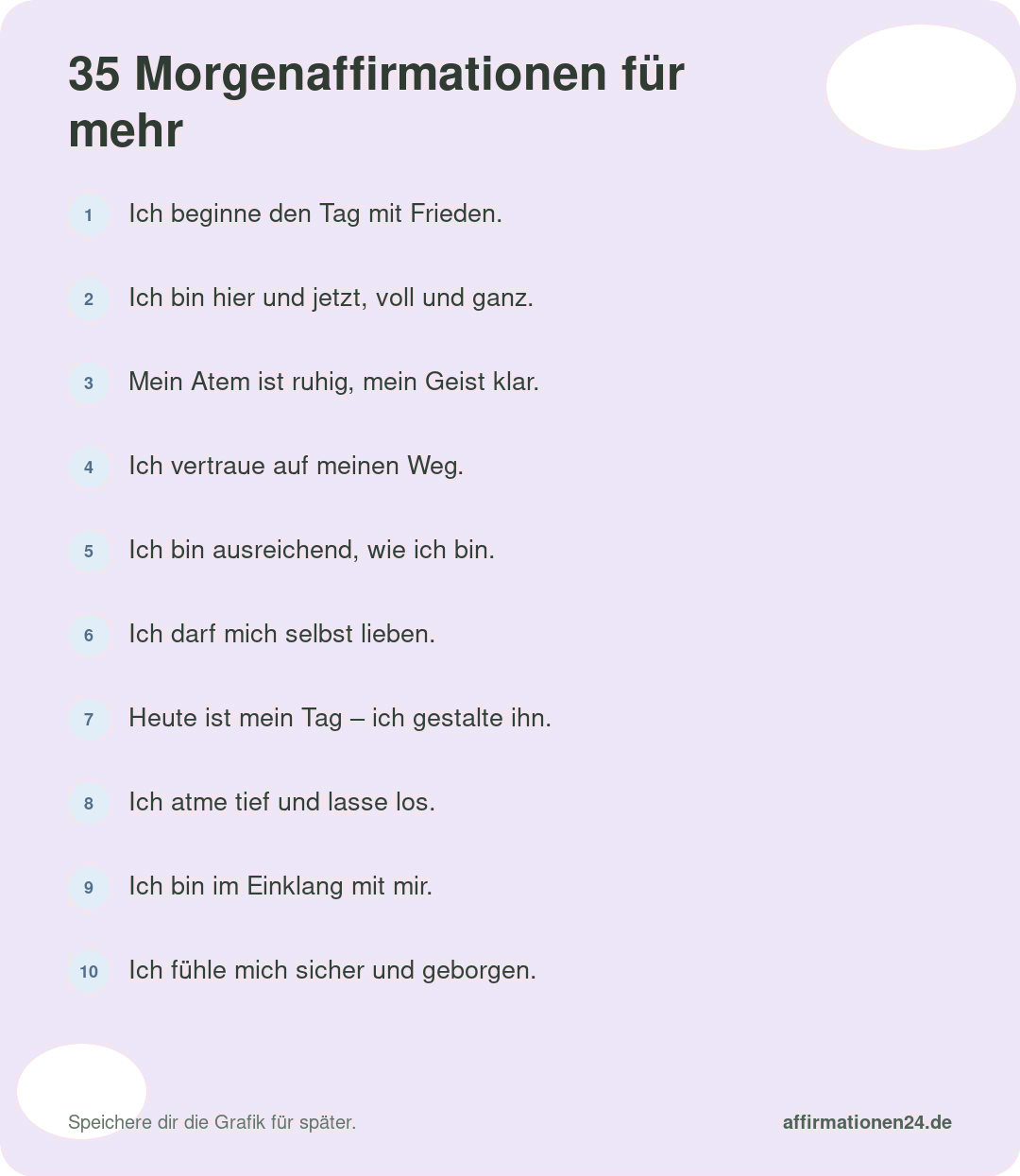 35 Morgenaffirmationen für mehr Ruhe & Zuversicht