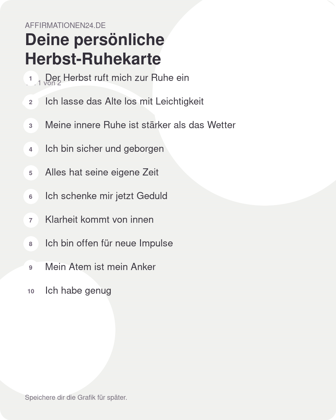 Deine persönliche Herbst-Ruhekarte – Teil 1