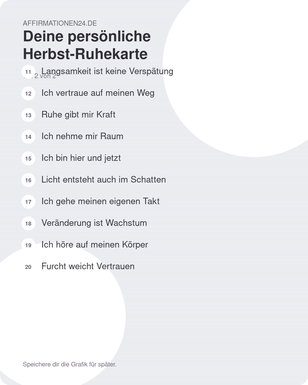 Deine persönliche Herbst-Ruhekarte – Teil 2