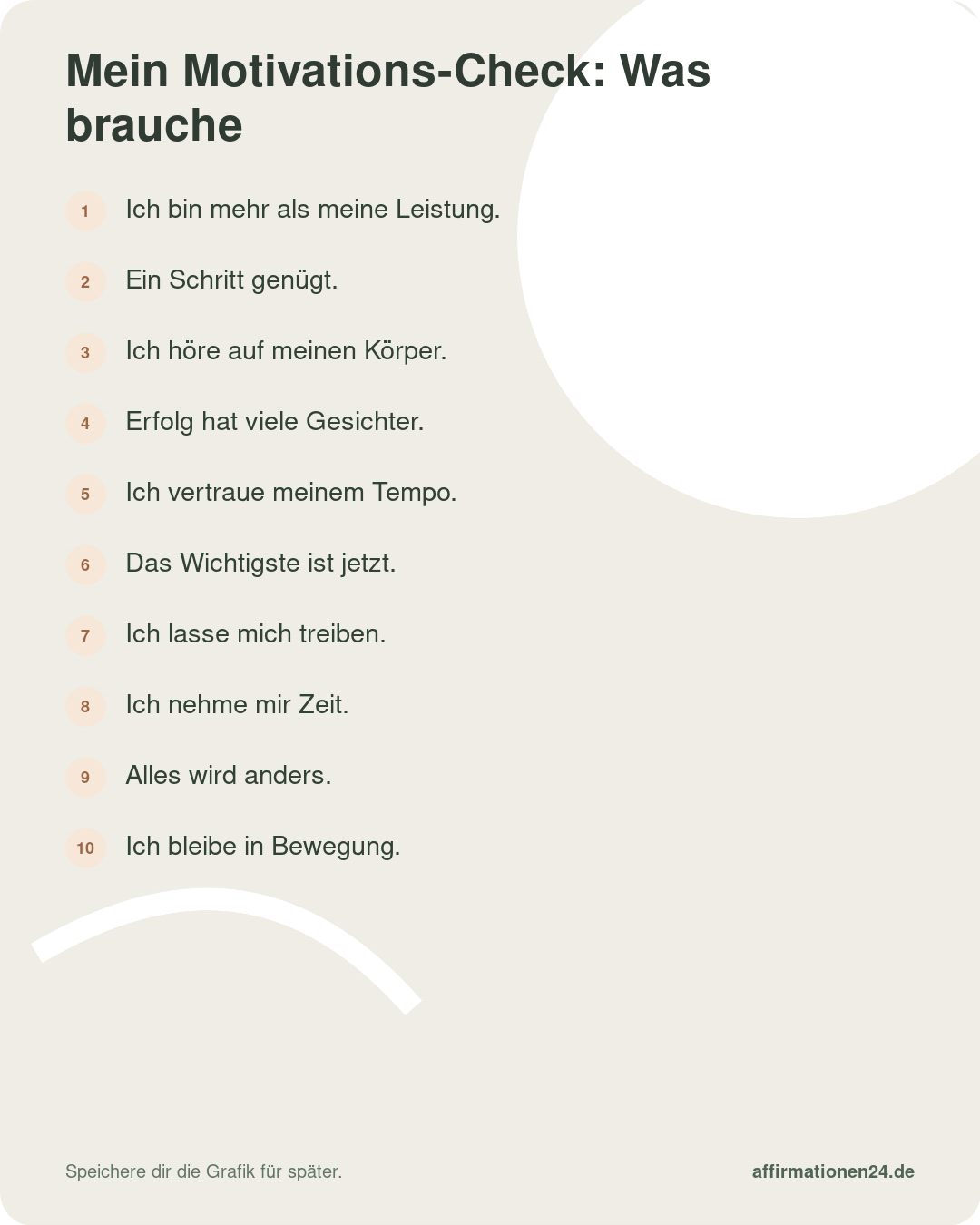 Mein Motivations-Check: Was brauche ich heute? – Punkte 11 bis 20