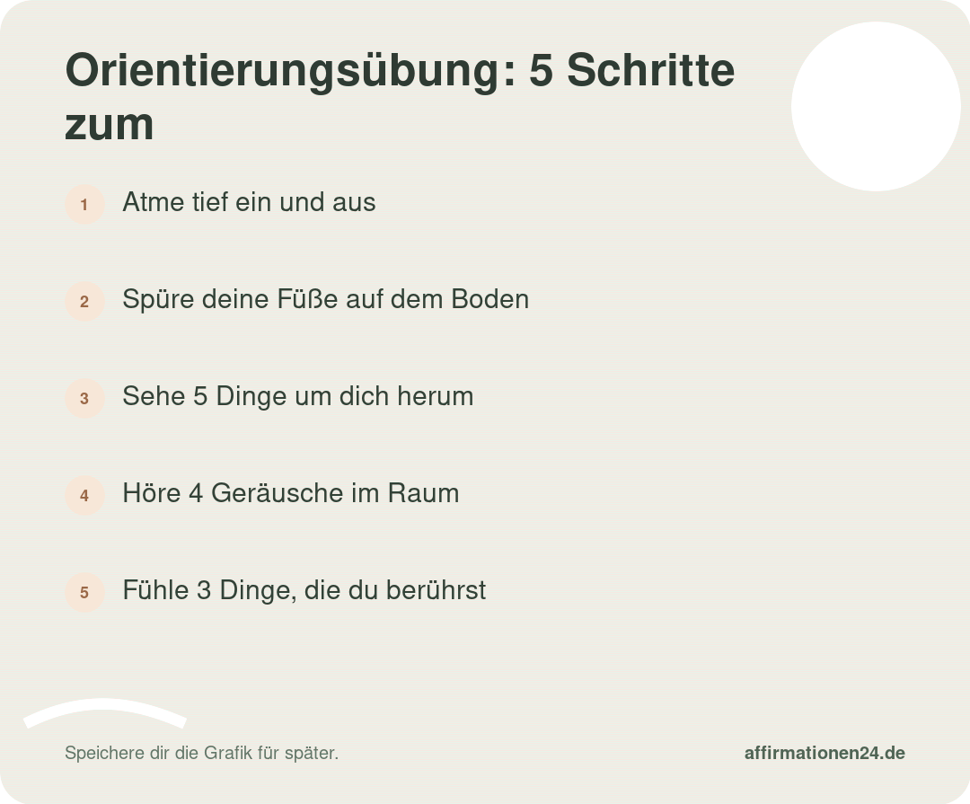 Orientierungsübung: 5 Schritte zum Rückkehr ins Hier und Jetzt