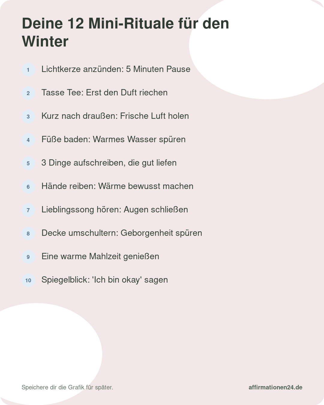 Deine 12 Mini-Rituale für den Winter – Punkte 1 bis 10