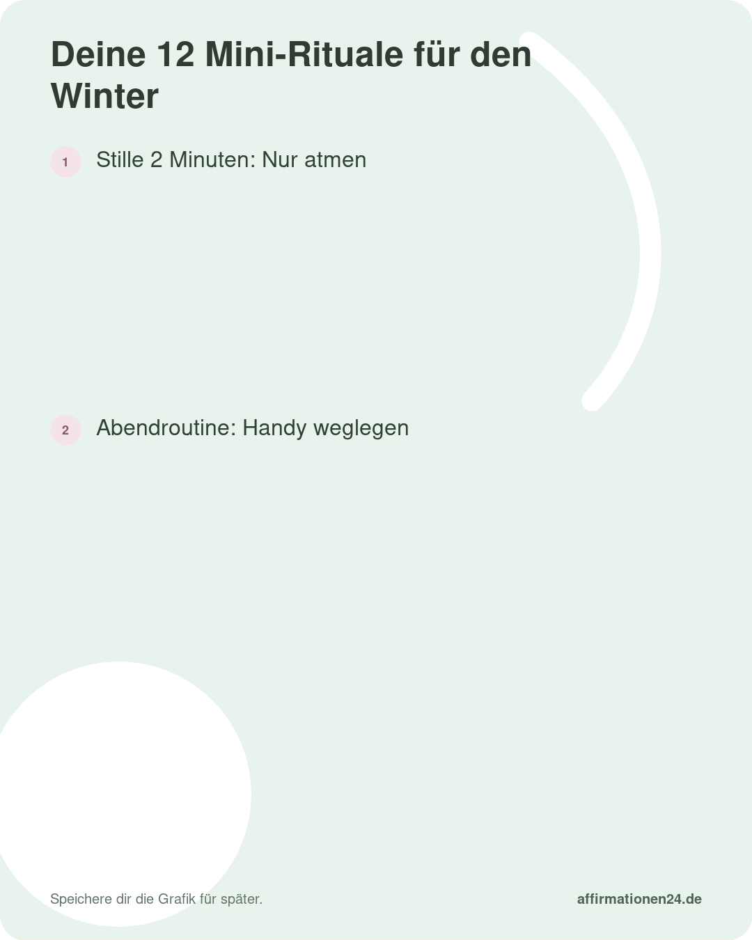 Deine 12 Mini-Rituale für den Winter – Punkte 11 bis 12