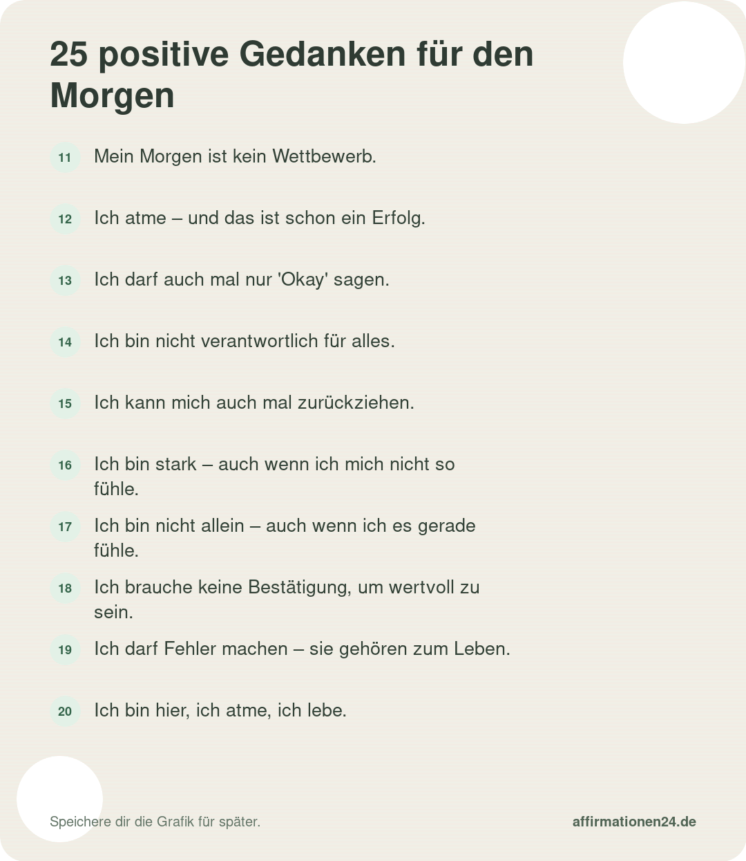 25 positive Gedanken für den Morgen – ohne Kitsch – Punkte 11 bis 20