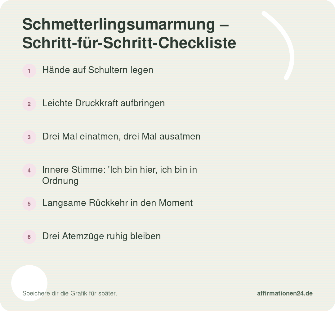 Schmetterlingsumarmung – Schritt-für-Schritt-Checkliste