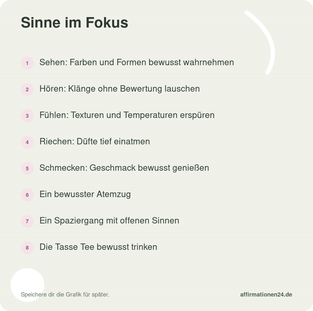 Sinne im Fokus – Punkte 1 bis 8