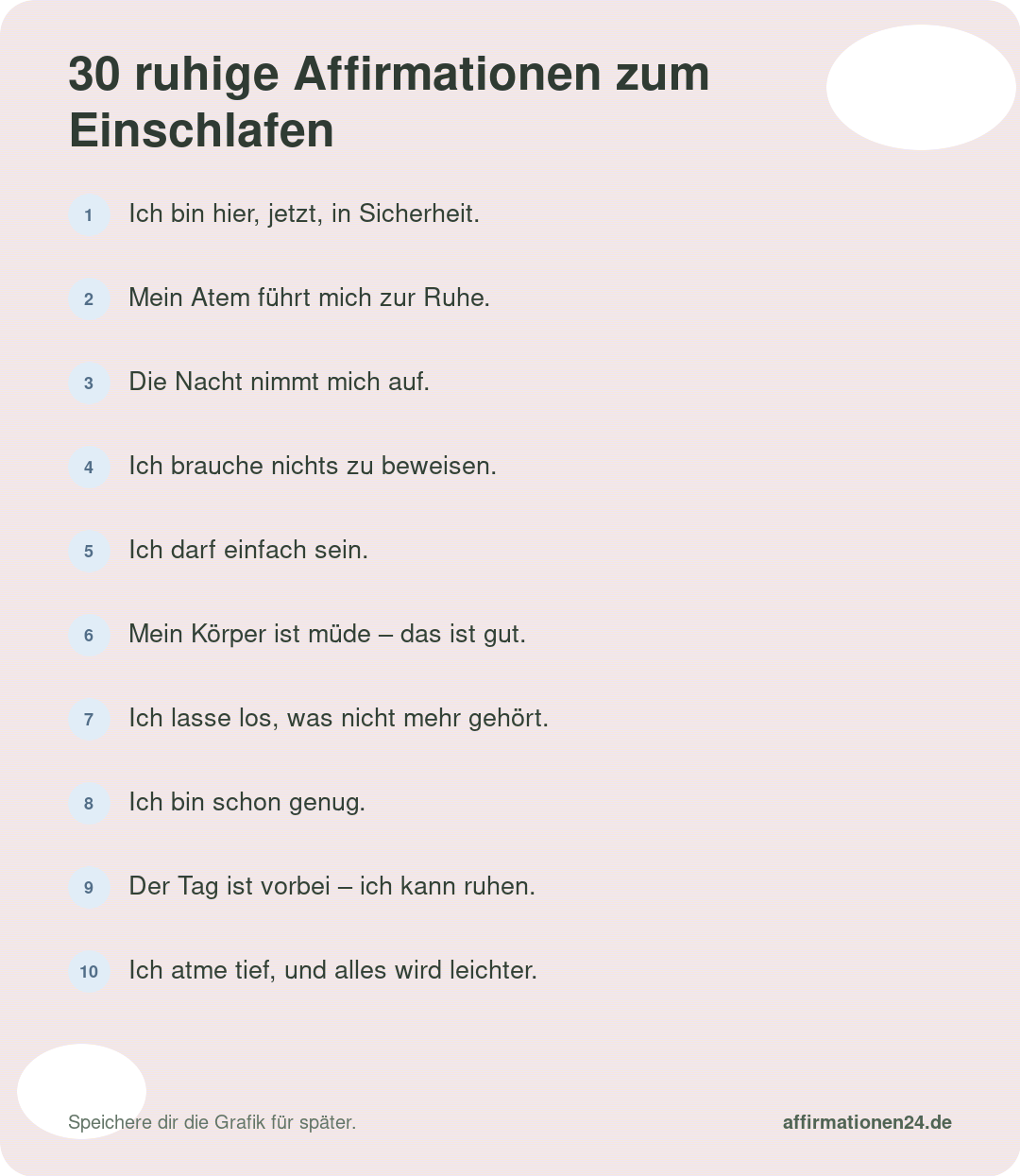 30 ruhige Affirmationen zum Einschlafen