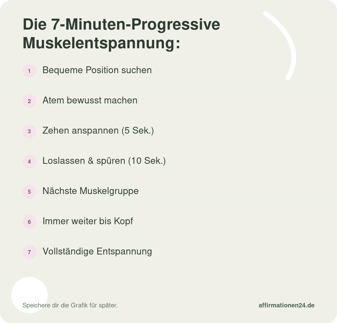 Die 7-Minuten-Progressive Muskelentspannung: Schritt für Schritt